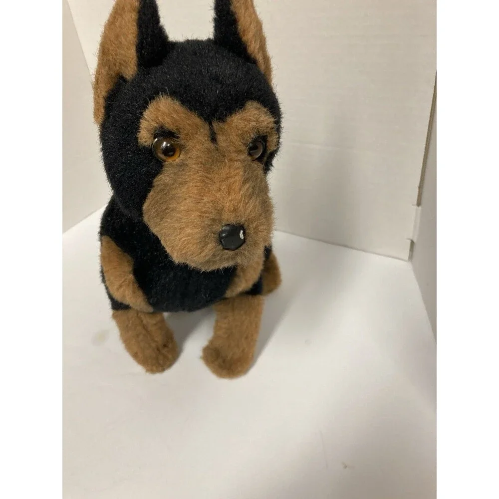 Russ Plush Dog Stuffed Animal Black & Tan Small 1994 Vintage MPN 7864